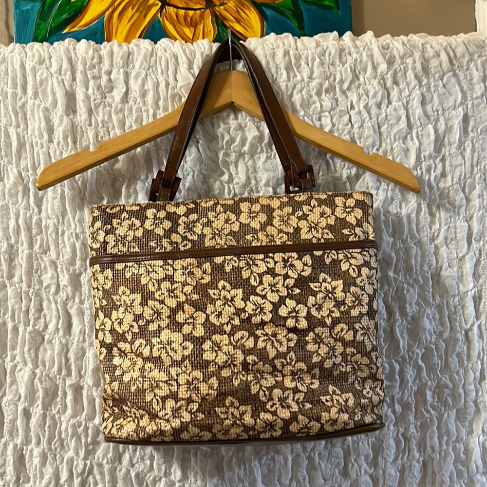 August: Floral Bag, Made of Paper Straw & PVC